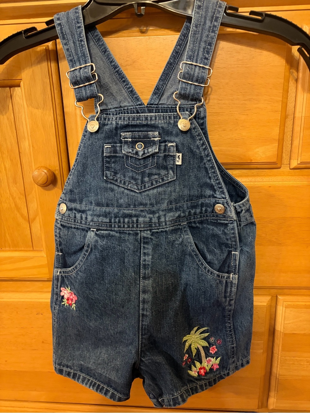 Vintage 90s Y2K Girl's Sprockets Embroidered Denim/Shortalls/Overalls Size 24M
